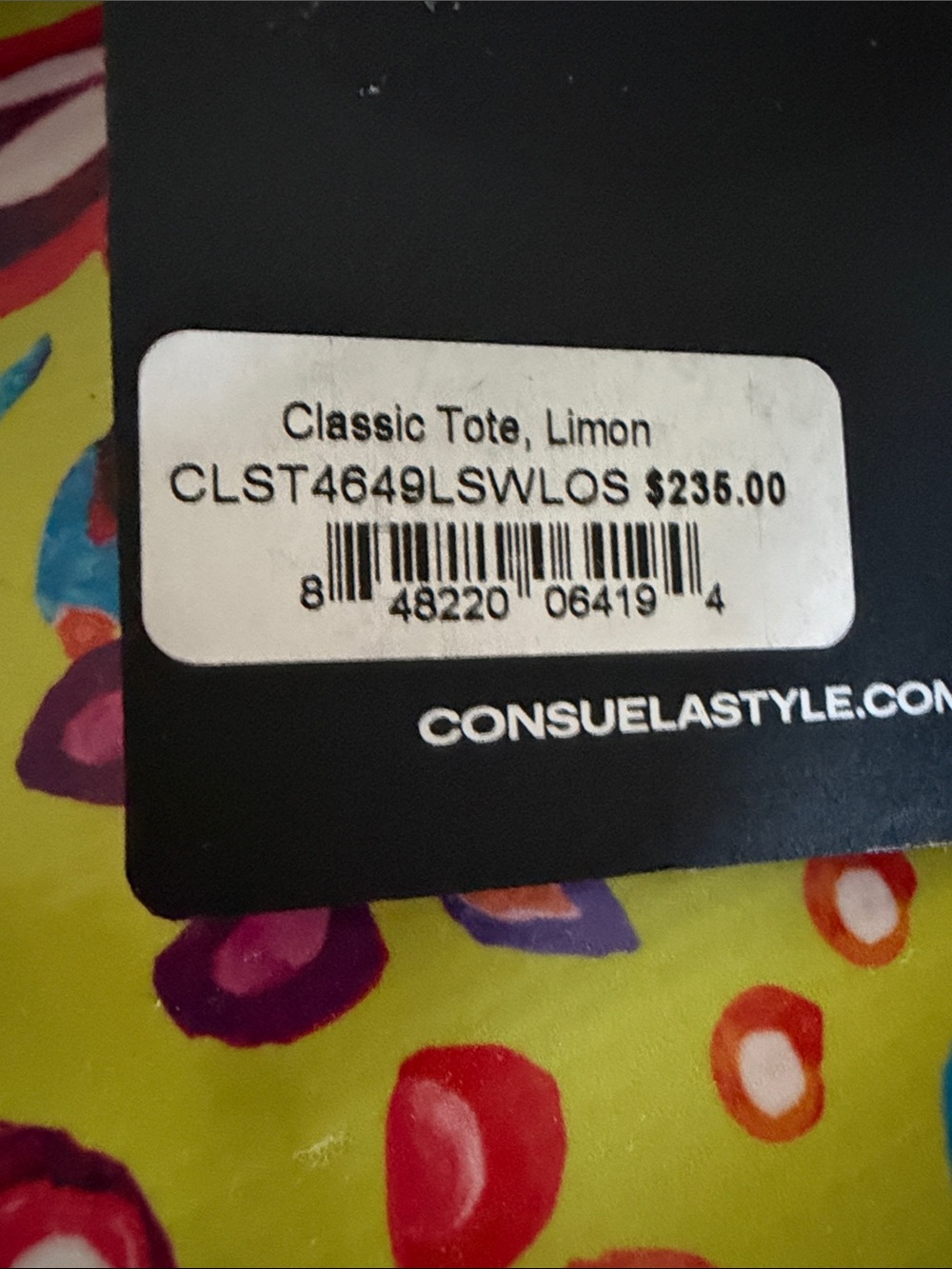 Consuela Multicolor Paisley-Print Tote with Pink Straps (Look at Pictures) - Picture 2 of 3
